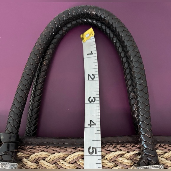 BRIGHTON Braided Straw Wicker Woven Brown Shopper Tote - Picture 16 of 16